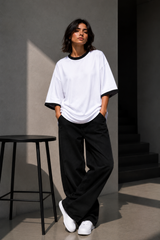 Plain Oversized T-Shirt with Neck & Shoulder Rib for Girls