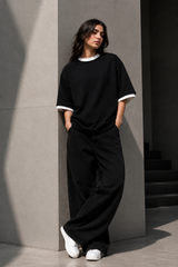 Plain Oversized T-Shirt with Neck & Shoulder Rib for Girls