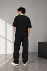 Plain Oversized T-Shirt with Neck Rib for Men