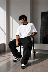 Plain Oversized T-Shirt with Neck & Shoulder Rib for Men