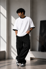 Plain Oversized T-Shirt with Neck & Shoulder Rib for Men